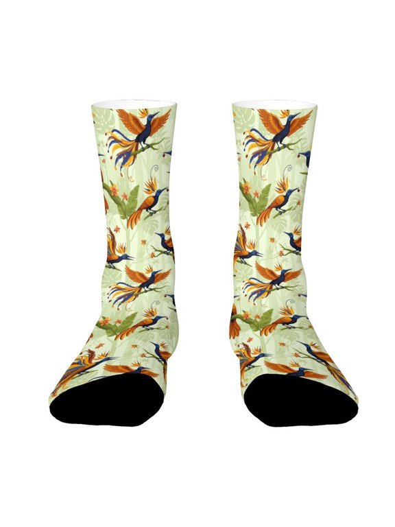 Bird Of Paradise Funny Novelty Crew Socks for Women Men Sports