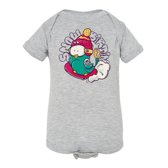 Bird On Snowboard Bodysuit Infant -Image by Shutterstock,  12 Months
