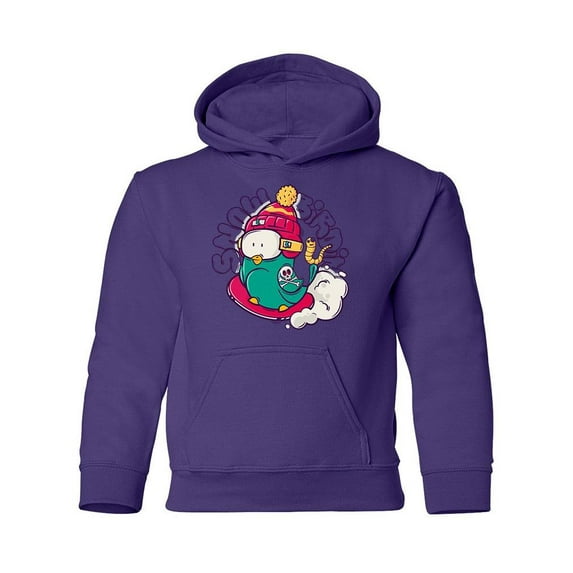 Bird On Snowboard Hoodie Juniors -Image by Shutterstock, Small