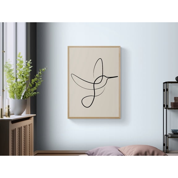 Bird One Line Art Hummingbird One Line Drawing Minimalist Line Art Bird Wall Decor Bird Wall Art