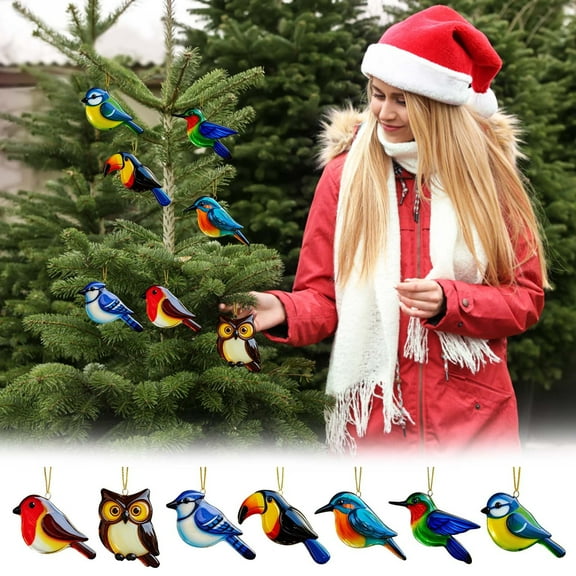 Bird Ornament under $5! Cagogo Christmas Bird Acrylic Ornament, Small Bird Themed Tree Decoration, Festive Avian Holiday Decor, Cute Bird Christmas Pendant, Nature Inspired Tree Ornament