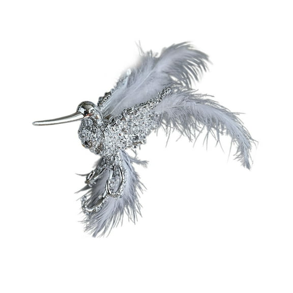 Bird Ornaments for Christmas Tree, Jewel Hummingbird Decor with Feathered Bird Decorative for Christmas Tree Hanging Ornament for Xmas Gifts Home Party Decoration