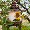 thumbnail image 1 of Decorative Hanging Outdoor Birdhouse Garden Resin Feeding Hut Sunflower Themed Backyard Ornament for Wild Birds, 1 of 6