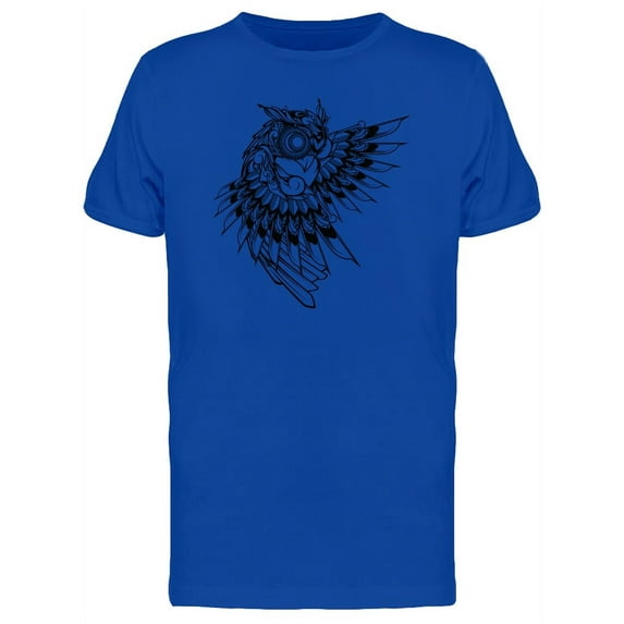 Bird Owl Doodle Ornament T-Shirt Men -Image by Shutterstock, Male Medium