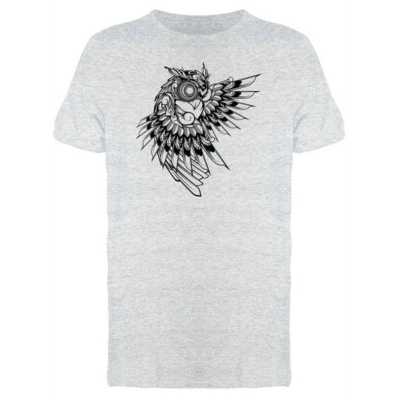 Bird Owl Doodle Ornament T-Shirt Men -Image by Shutterstock, Male Medium