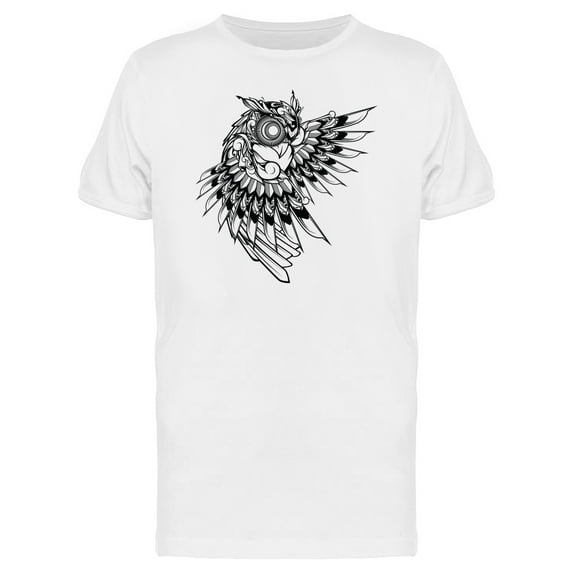 Bird Owl Doodle Ornament T-Shirt Men -Image by Shutterstock, Male Medium