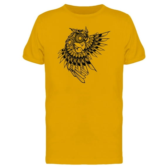 Bird Owl Doodle Ornament T-Shirt Men -Image by Shutterstock, Male Small