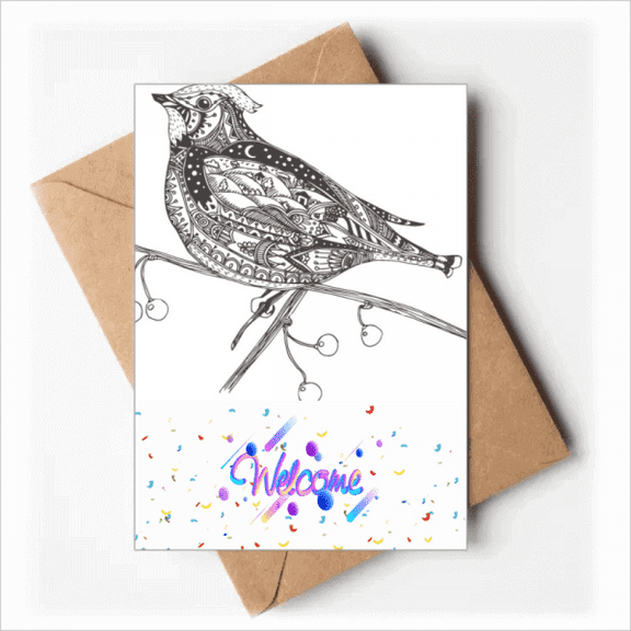 Bird Paint Flying Line Small Welcome Back Greeting Cards Envelopes Blank