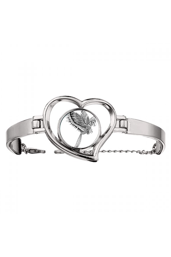 Bird Paint Flying Loyal Art Deco Fashion Bracelet Heart Jewelry Wire Bangle
