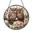 Bird Pair Floral Stained Glass Style Window Hanging – Nature Decor ...