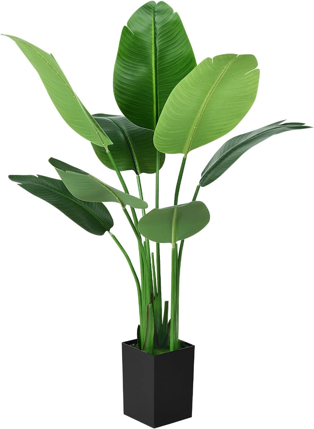 Bird of Paradise Plant Artificial 4ft,Faux Plants Indoor Tall with 8