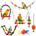 thumbnail image 1 of MRSXXNTY Bird Parakeet Toys,Swing Hanging Standing Chewing Toy Hammock Climbing Ladder Bird Cage Colorful Toys Suitable for Budgerigar, Parakeet, Conure, Cockatiel, Mynah, Love Birds, Finches, 1 of 7