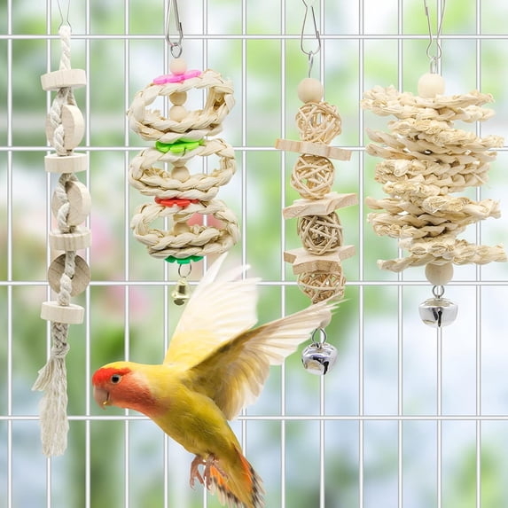 Bird Parrot Swing Chewing Toys Hanging Bell Bird Cage Toys Photo Inspiration