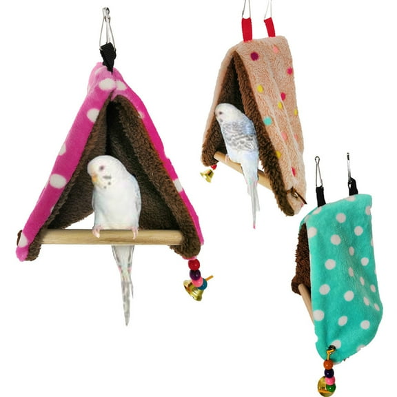 Bird Parrot Tent House Hammock Hanging Nest Standing Bar Stick Pet Cage Swing