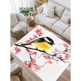 thumbnail image 1 of Bird Peach Blossom Area Rug for Bedroom 4x6 Ft Watercolor Animal Branch Plant Super Soft fuzzy Throw Rug Non-Slip Fluffy Plush Indoor Floor Carpet for Living Room Nursery Home Decor, 1 of 8