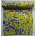 thumbnail image 1 of Bird Peacock animal Print Cotton Handmade Handblock Kantha Quilt Bohemain Decor Queen Size / King Size / Twin Size Bedspread Boho Coverlet Throw Blanket with 2 pillow cover, 1 of 5