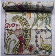 thumbnail image 1 of Bird Peacock animal Print Cotton Handmade Handblock Kantha Quilt Bohemain Decor Queen Size / King Size / Twin Size Bedspread Boho Coverlet Throw Blanket, 1 of 4