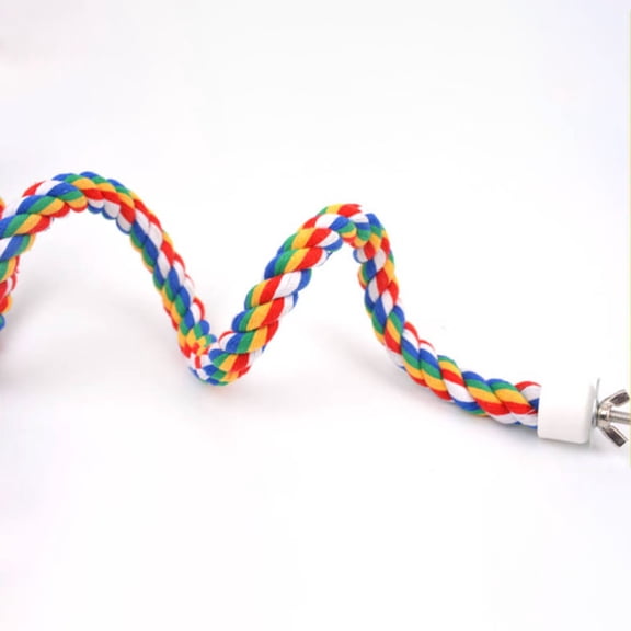 Bird Perch Rope Parrot Rope Perch Colorful Spiral Cotton Climbing Rope Toy for Bird Cage Budgie Conure Cockatiel Macaw 23.6 Inches
