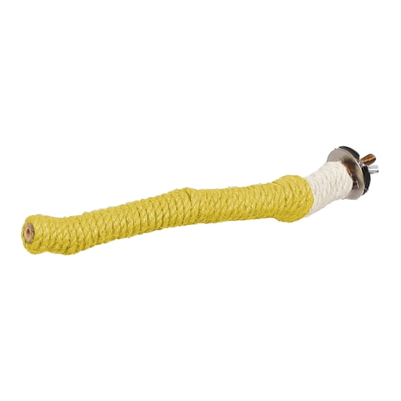 Bird Perch Stand, Natural Wooden Cage Claw Sharpening Rod, Multi-Level Standing Platform for Parrots and Small Birds Yellow