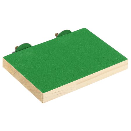 Bird Perch Stand Platform Parrot Wood Paw Grinding Clean Playground Cockatiel, Green