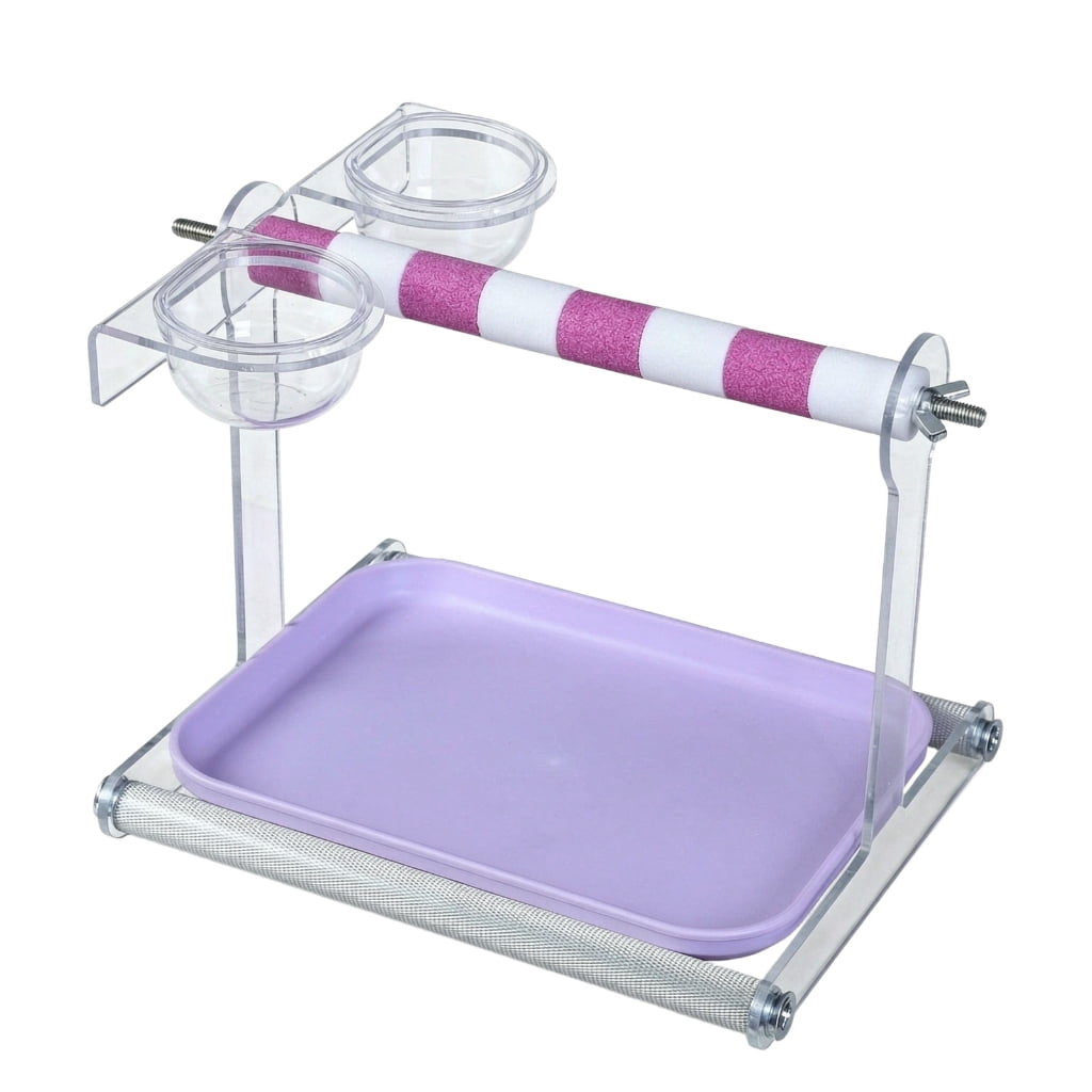 Bird Perch Station Training Toilet with Tray and Feeder Cups for Daily ...