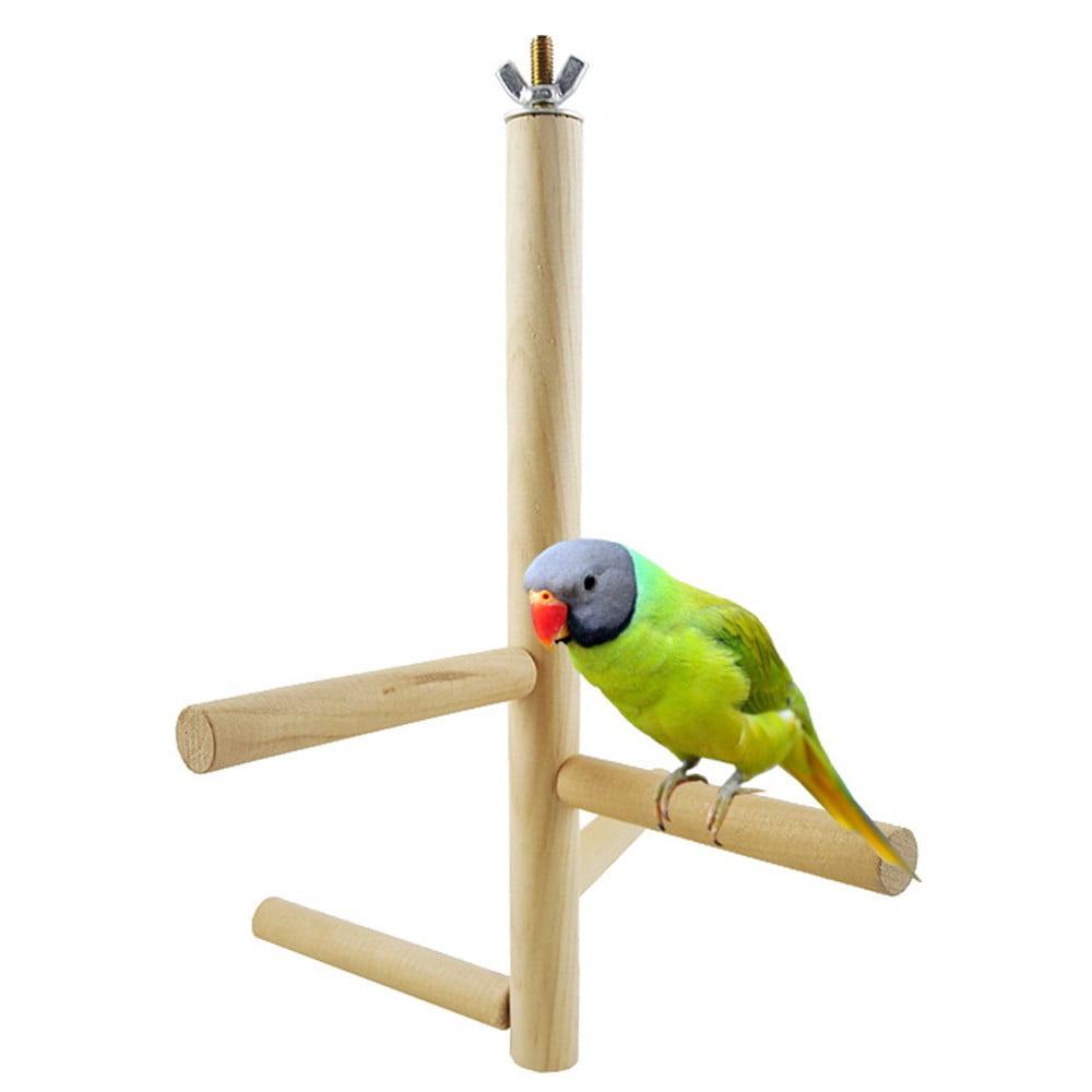 Bird Perch Stick Natural Wood Stand Parrot Budgie Birdcage Climbing ...