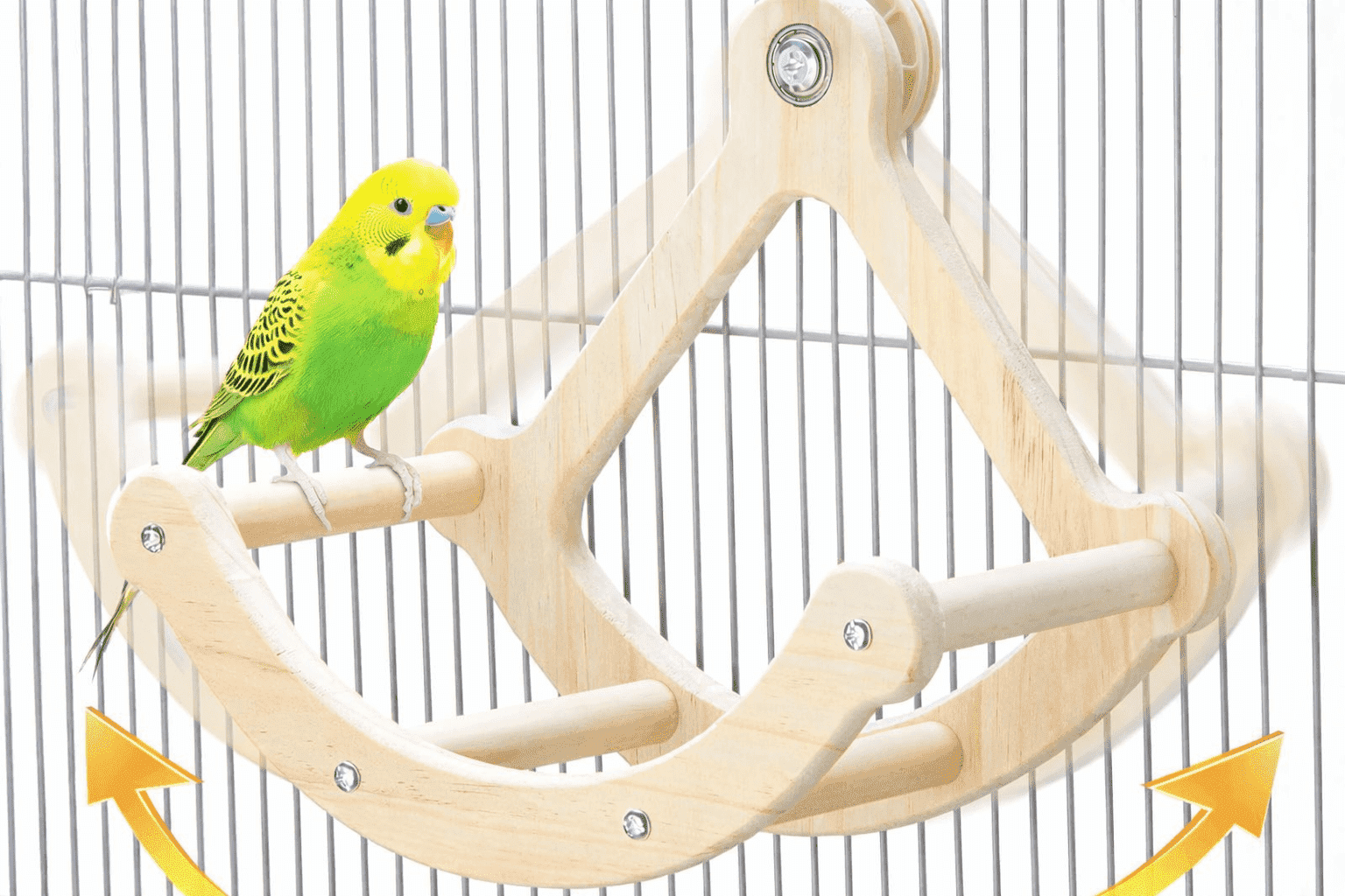 Bird Perch Toy for Small Birds, Interactive Rocking Bird Perch with 4 ...