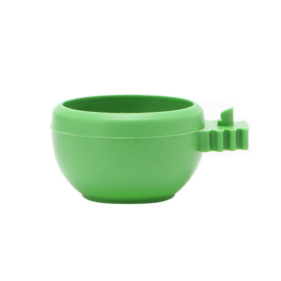 Bird Plastics Feeding Bowl with Handle Food Cup Water Dish for Parrot Cage Suitable for Parakeet Conure Budgies