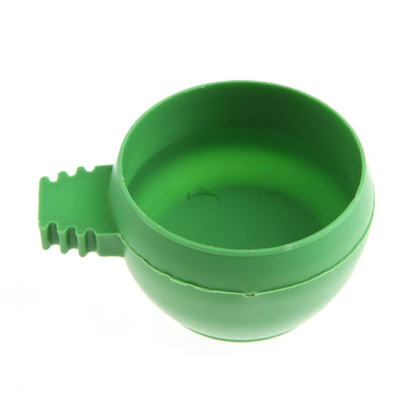 Bird Plastics Feeding Bowl with Handle Food Cup Water Dish for Parrot Cage Suitable for Parakeet Conure Budgies