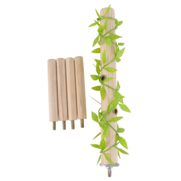 Bird Play Gym Accessories for Cages Parrot Standing on Tree Branch Perch Rack Wooden Shelves Pet Toy Metal Pine