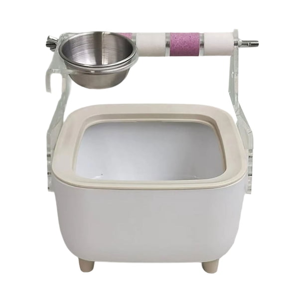 Bird Potty Training Stand with Detachable Bucket Relaxing Standing Perch for Parrots Cockatiels Lovebirds Resting Place