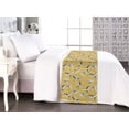 thumbnail image 1 of Bird Print Bed Runner, Asian Inspired Japanese Cranes With Open Wings Flowering Blossoms, Decorative Accent Bedding Scarf for Hotels Homes & Guest Rooms, King, Pale Earth Yellow, by Ambesonne, 1 of 3