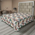 thumbnail image 1 of Ambesonne Bird Print Flat Bedding Sheet Soft Top Sheet, Art Jungle Leaves Summer, King, Dark Teal Cinnamon Rose, 1 of 1