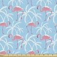 thumbnail image 1 of Ambesonne Bird Print Fabric by the Yard Upholstery, Flamingos with Long Legs, 10 Yards, Sky Blue Pink, 1 of 4