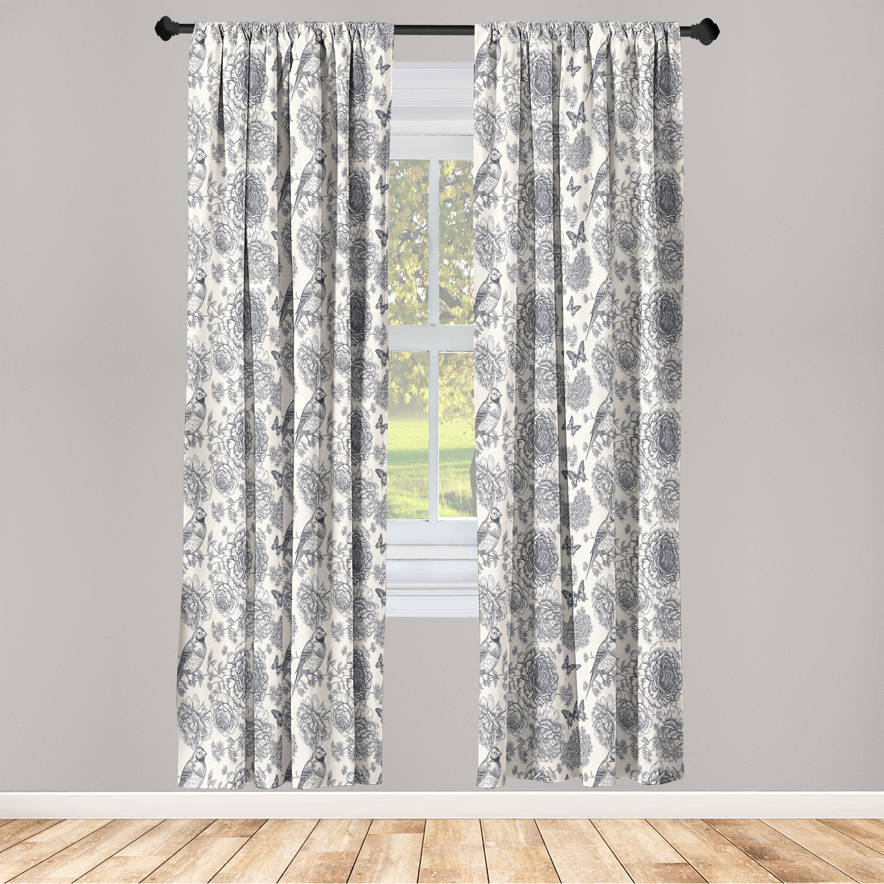 Crimson Garden Wings Quilted Curtains NCU0NXD859