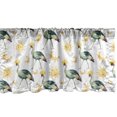 thumbnail image 1 of Bird Print Window Valance, Bohemian Sun and Moon Pattern and Watercolor Cranes Illustration, Curtain Valance for Kitchen Bedroom with Rod Pocket, 54" X 18", Pale Earth Yellow Ivory, by Ambesonne, 1 of 2