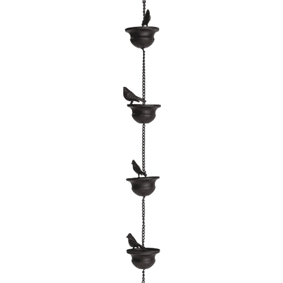Bird Rain Chain Decorative Metal Rainwater Collection Chain Outdoor Garden Decor