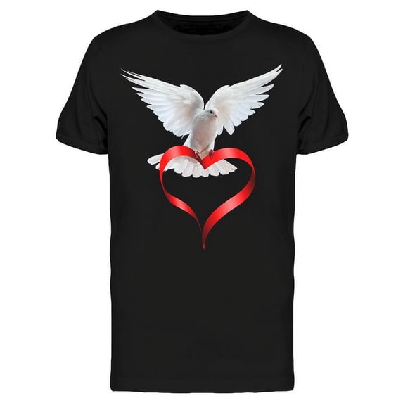 Bird Red Ribbon T-Shirt Men -Image by Shutterstock, Male 3X-Large