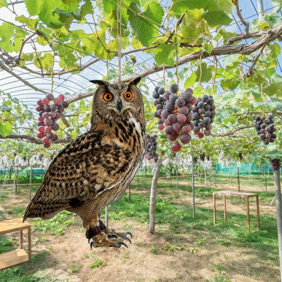 Bird Repellent Owl Pendant, Realistic Shape Wind Chimes Waterproof, Eco-Friendly Visual Sound Deterrent, for Garden Orchard Balcony Patio Outdoor Decor