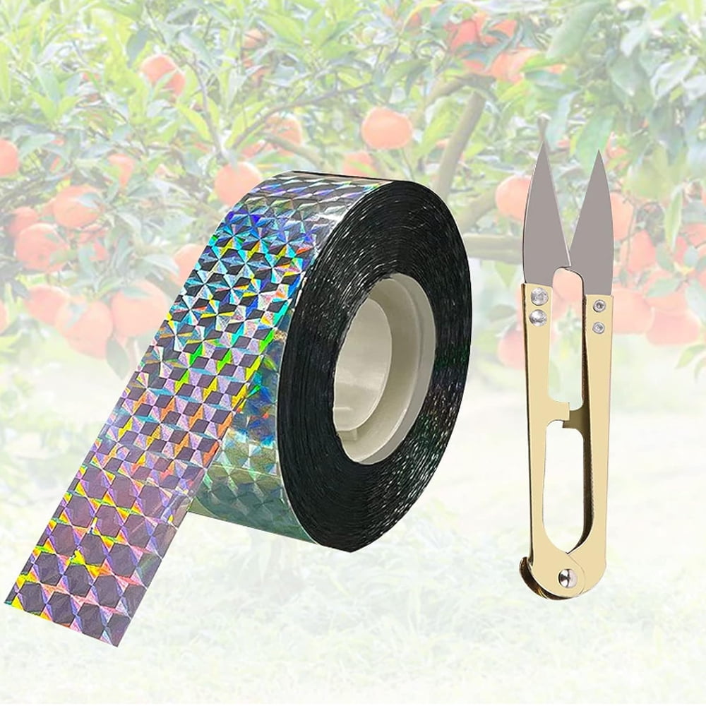 Bird Repellent Scare Tape,1 Roll Bird Reflective Tape 2.4cm*80m Double