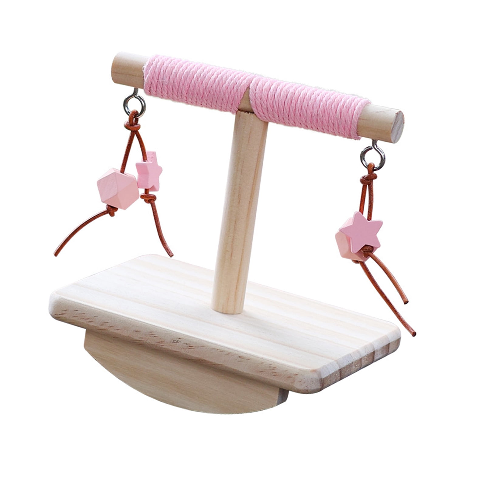 Bird Rocking Perch Stand Toy Platform With Teething Block for Parrots ...
