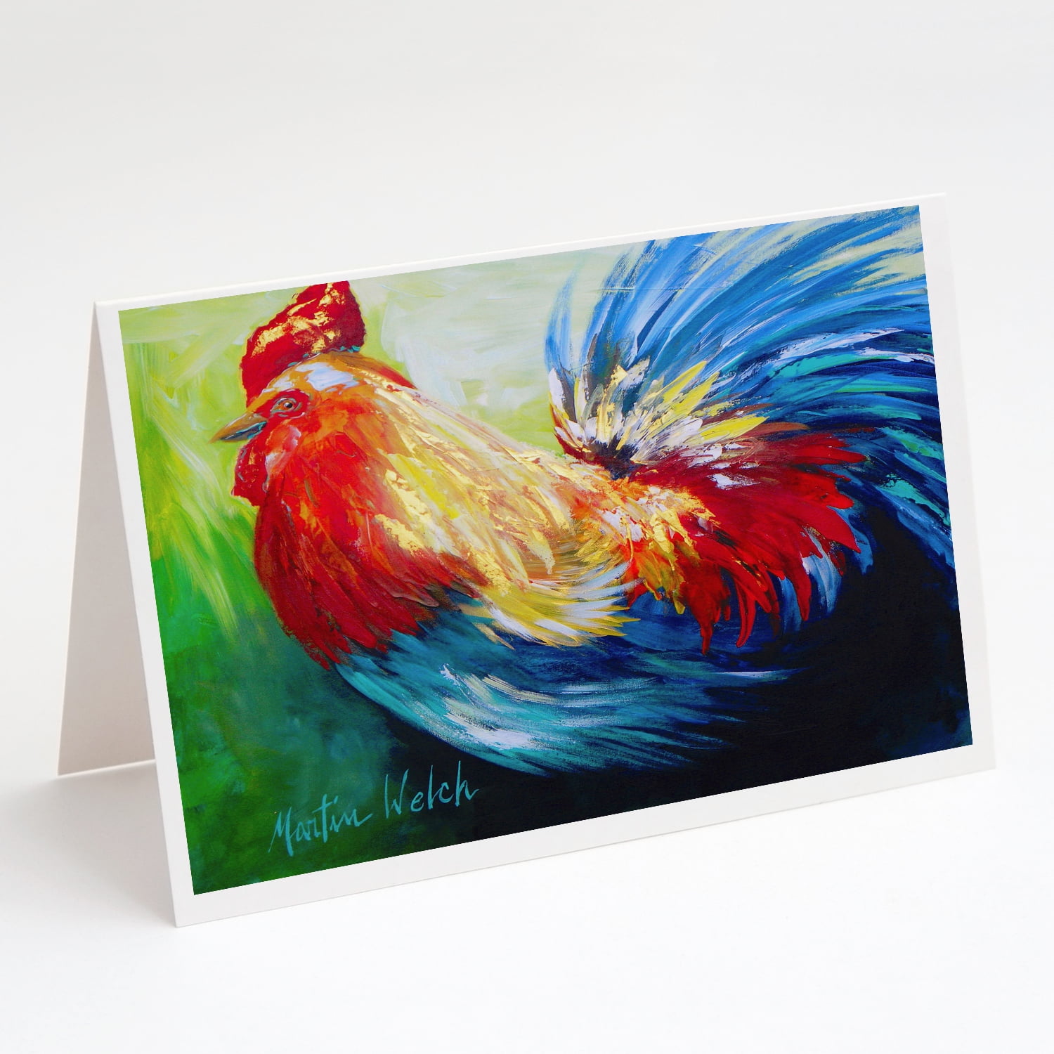 Bird - Rooster Chief Big Feathers Greeting Cards Pack of 8 7 in x 5 in