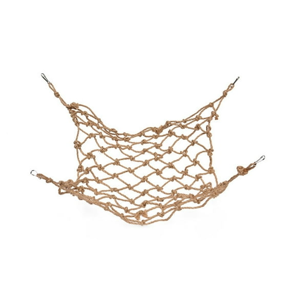 Bird Rope Ladder Rope Woven Net Hammock on Parrot Cage with 4 Hooks Parakeet Climbing Net Chew