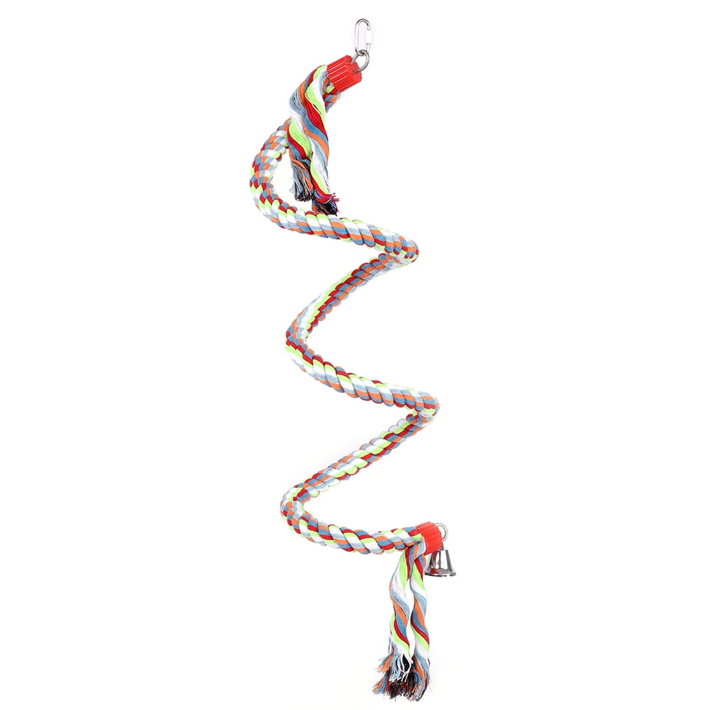 Bird Rope Perch Rope 20×20×10 1.6 Meter Swing Climbing Standing Toys Birds Supplies For Large Medium Small Parrots