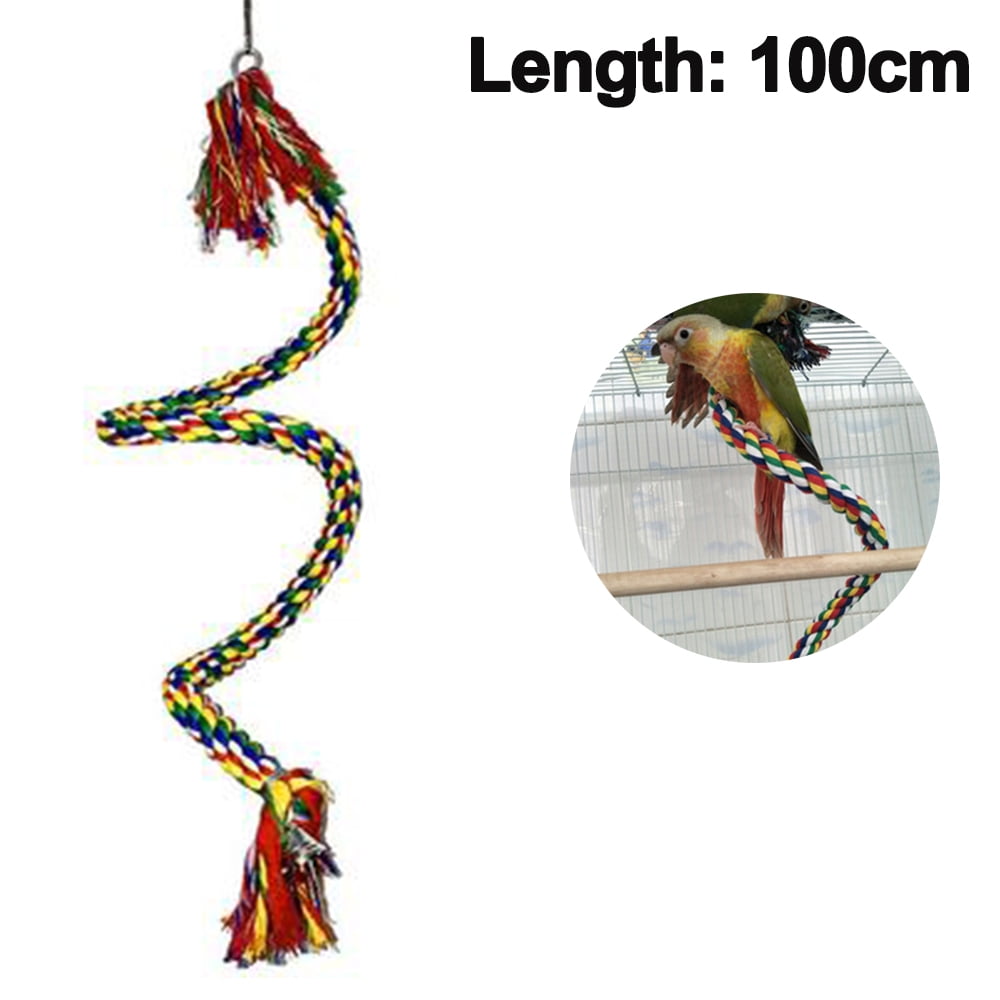 Heldig Bird Rope Perches,Parrot Toys Rope Bungee Bird Toy 1m