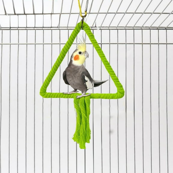 Bird Rope Swing Perch Chew Resistant Hanging Toy for Parakeets Cockatiels Canaries Small Parrots