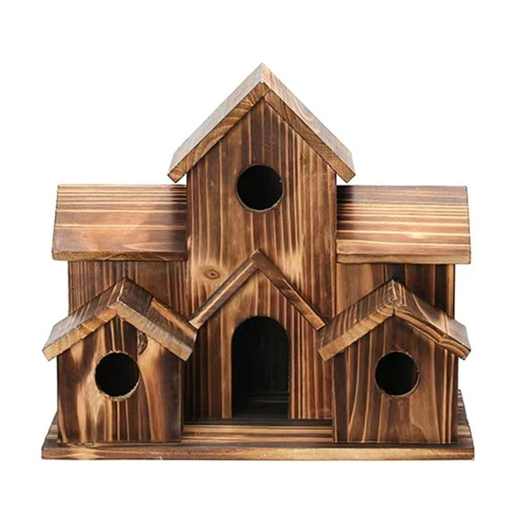 Bird'S Nest Creative Rural Outdoor Parrot Bird'S Nest Villa Type Bird Feeder Wooden Crafts