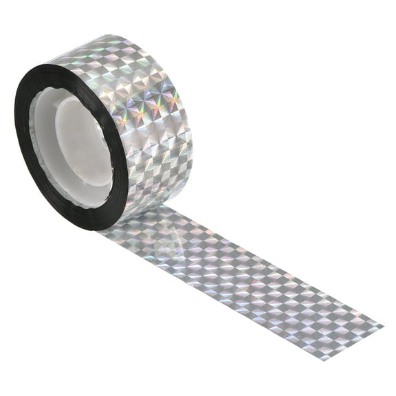 Bird Scare Tape,131 ft x 1 in PET Reflective Tape Ribbon Laser Grid,1 Roll