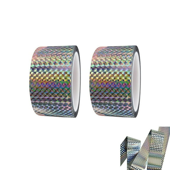 Bird Scare Tape,2x262.5FT Durable Reflective Tape for Birds,Double Side Ribbon for Orchard,HXRH Reflective Scare Ribbon for Pigeon,Duck,2Roll