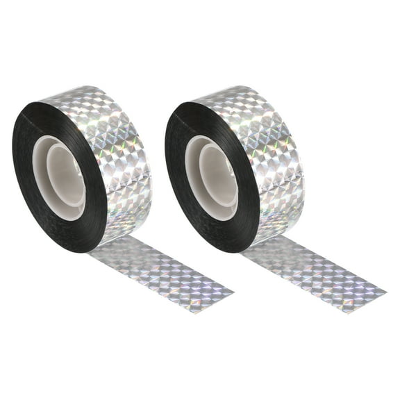 Bird Scare Tape,328 ft x 1 in PET Reflective Tape Ribbon Laser Grid,2 Roll